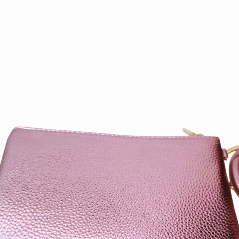 Nanette Lepore Metallic Pink Pebbled Wristlet - Picture 14 of 15